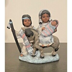 Tawana Dry Brush NATIVE AMERICAN Statue SIGNED Handpainted SUNDANCE Southwestern